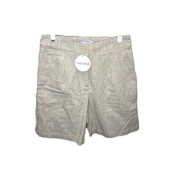 Thanne Linen Blend Shorts Beach Casual Tan Women 8 NWT - Picture 1 of 5